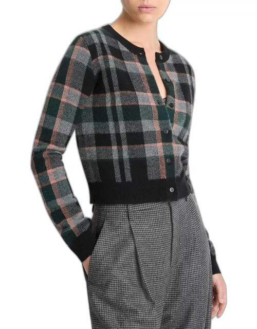 Cashmere Plaid Cardigan