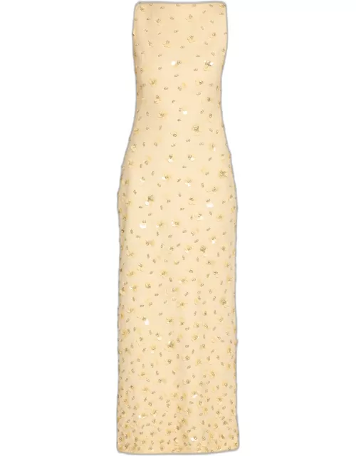 Claudia Sleeveless Sequin-Embellished Midi Dres