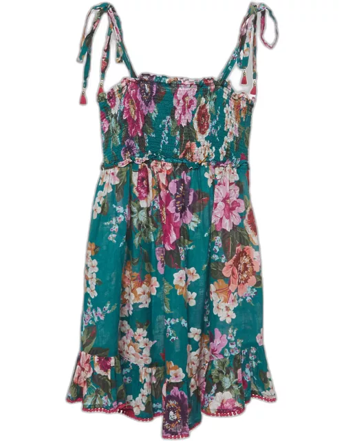 Zimmermann Green/Multicolor Floral Printed Cotton Dress (10 Yrs)