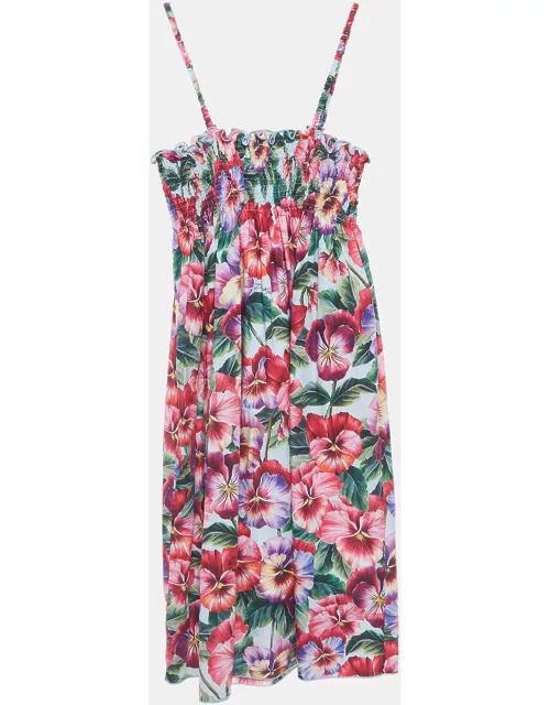 Dolce & Gabbana Multicolor Floral Printed Cotton Poplin Dress (11-12 Yrs)