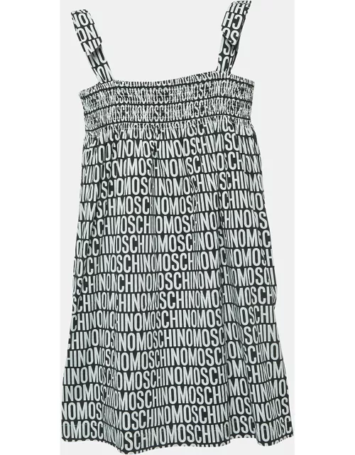 Moschino Teen Black/White Logo Print Cotton Poplin Dress (10 Yrs)