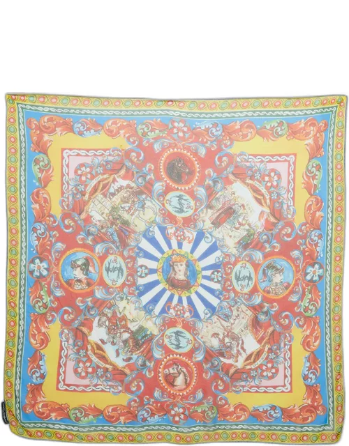 Dolce & Gabbana Multicolor Teatro Dei Pupi Silk Square Scarf