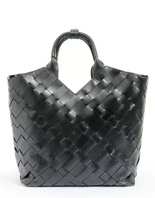 ALEO Cabas Woven Leather Bag - Black