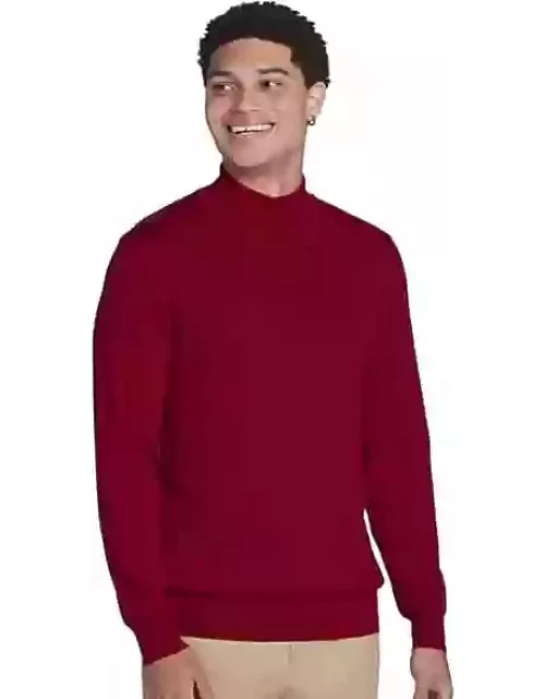 Joseph Abboud Big & Tall Men's Modern Fit Merino Wool Mock Neck Sweater Red