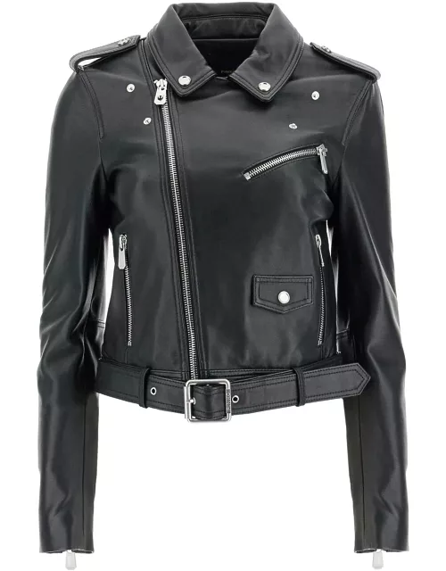 PINKO nappa leather biker jacket