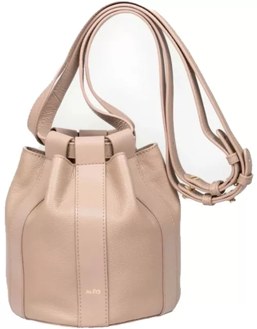 ALEO Lotus Leather Bucket Bag - Taupe