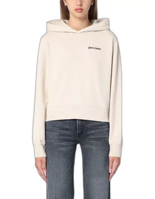 Logo hoodie light beige