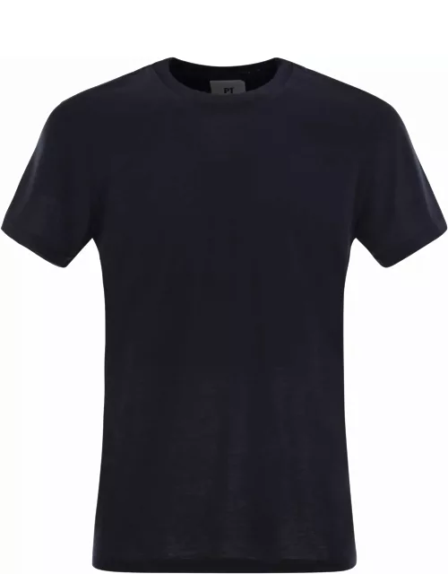 PT Torino Midnight Blue Silk Blend T-shirt