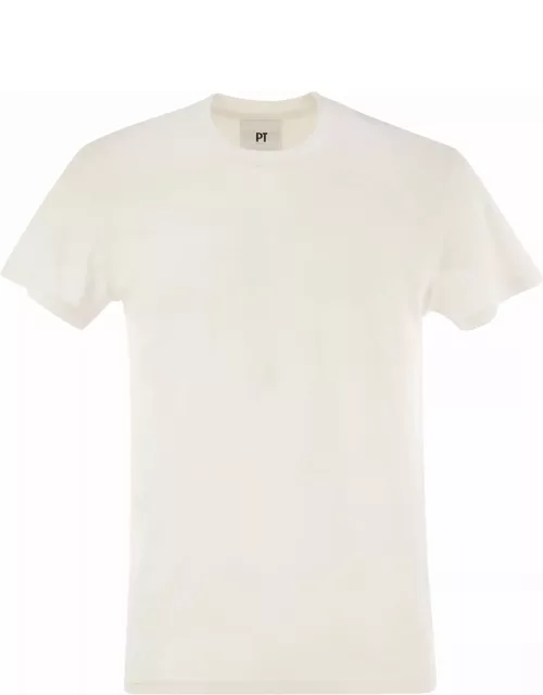 PT Torino White Silk Blend T-shirt