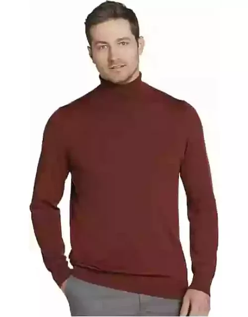 Joseph Abboud Big & Tall Men's Modern Fit Merino Wool Turtleneck Sweater Russet