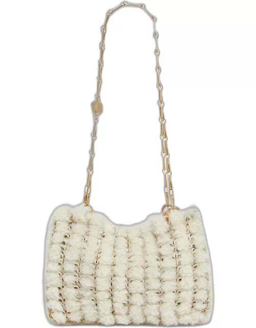 Sac a Main Disc-Link Lamb Fur Shoulder Bag