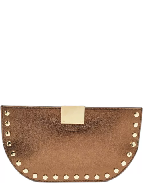 Burberry Bronze Leather Studded Olympia Clutch