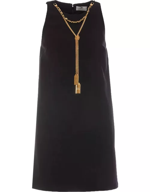 Elisabetta Franchi Mini Dress Boxy With Necklace