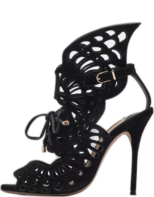 Sophia Webster Black Suede Electra Ankle Strap Sandal