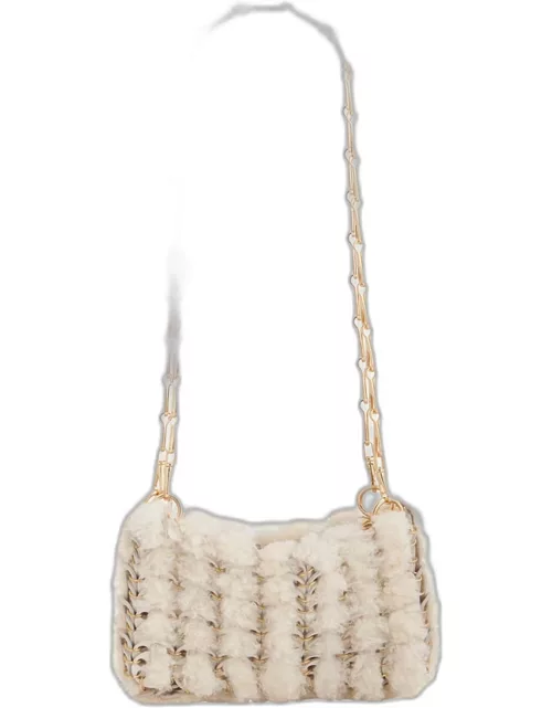 Nano Disc Shearling Shoulder Bag