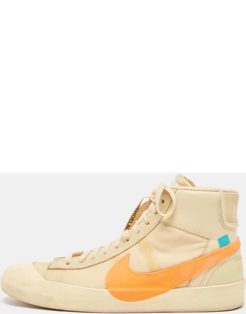 Off-White x Nike Beige Mesh And Leather Mid Blazer High Top Sneaker