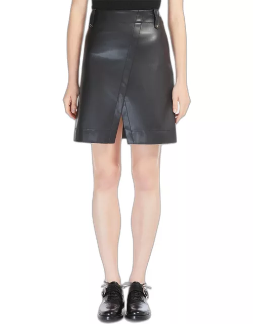 Aere Front-Slit Faux Leather Mini Skirt