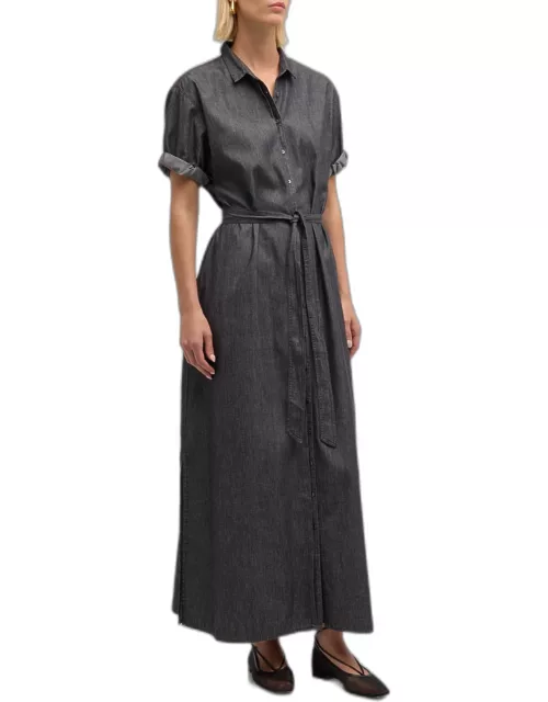 Linnet Belted Denim Maxi Shirtdres