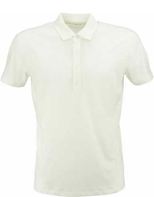 Majestic Filatures Linen Polo Shirt With Short Sleeve