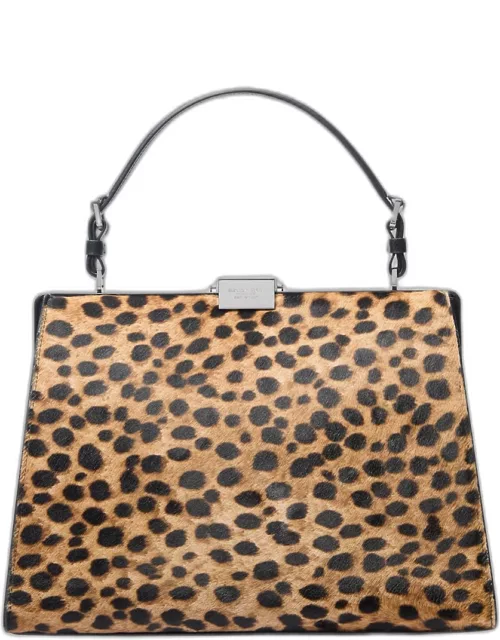 Simone Frame Cheetah Calf Hair Top-Handle Bag