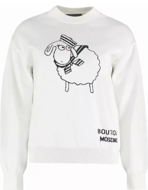 Boutique Moschino Cotton-cashmere Blend Crew-neck Pullover