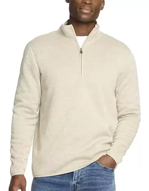 Weatherproof Vintage Big & Tall Men's Classic Fit Sweaterfleece 1/4-Zip Sweater With Sherpa Collar Ivory