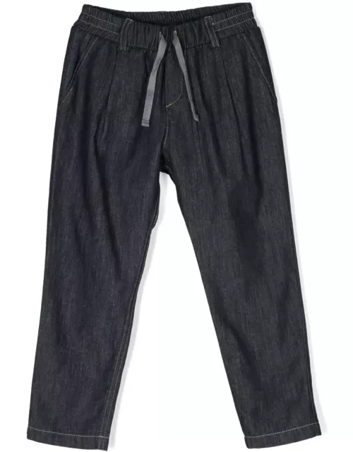 Eleventy Blue Denim Drawstring Trouser