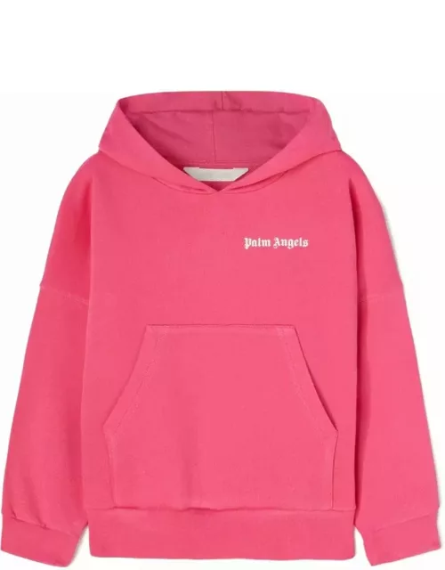 Palm Angels Fuchsia Hoodie With Logo