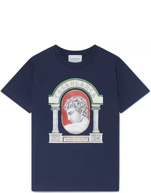 Casablanca La Medaille T-shirt In Navy Blue