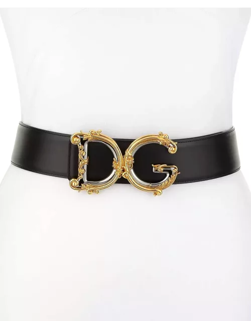 Baroque Logo Leather Belt