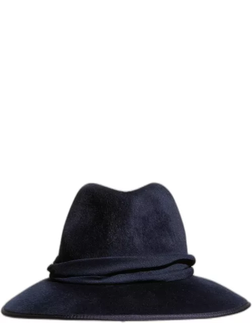 Cashmere-Wool Wide-Brim Fedora Hat