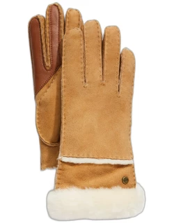 Seamed Touchscreen Shearling-Lined Glove