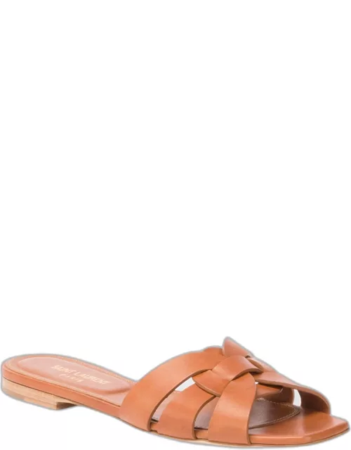 Woven Leather Sandal Slide