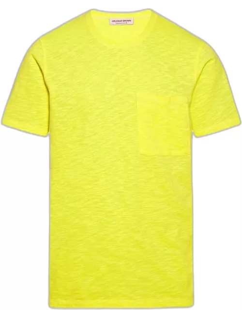 Nicolas - Lemon Contrast Stitch Relaxed Fit T-Shirt