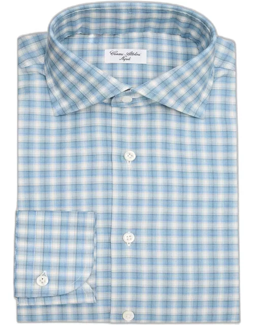 Men's Cotton Mini Plaid Dress Shirt