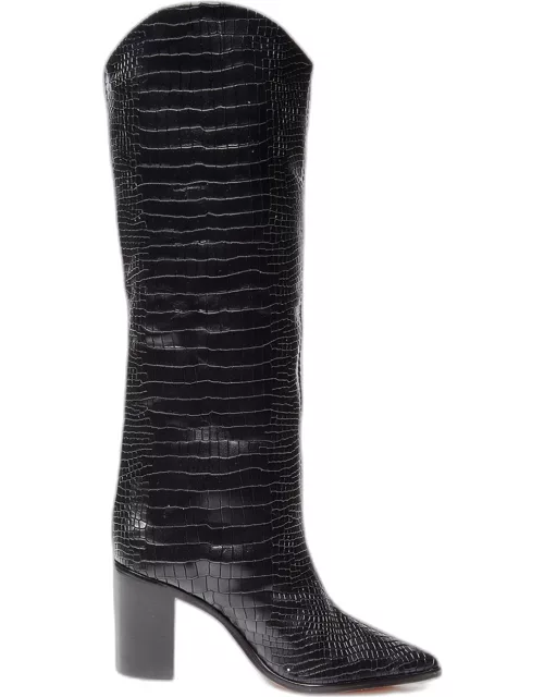 Analeah Snake-Print Leather Tall Boot