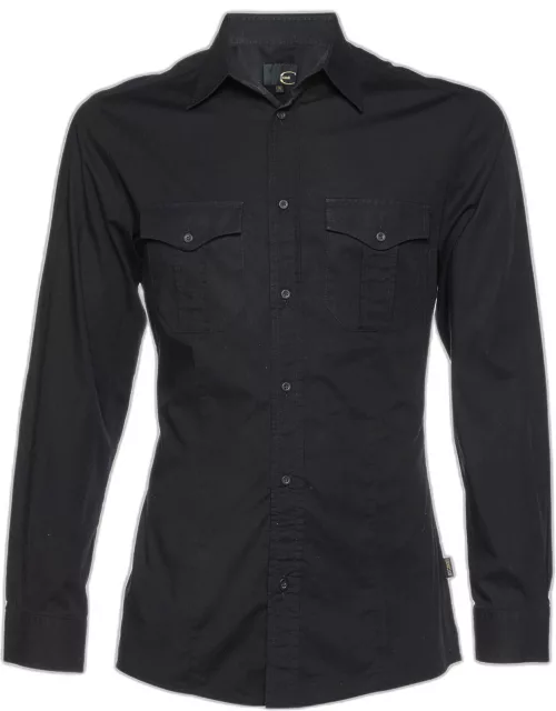 Just Cavalli Black Cotton Cargo Shirt