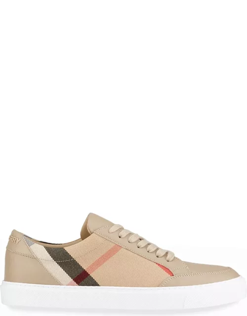 New Salmond Check Leather Sneaker
