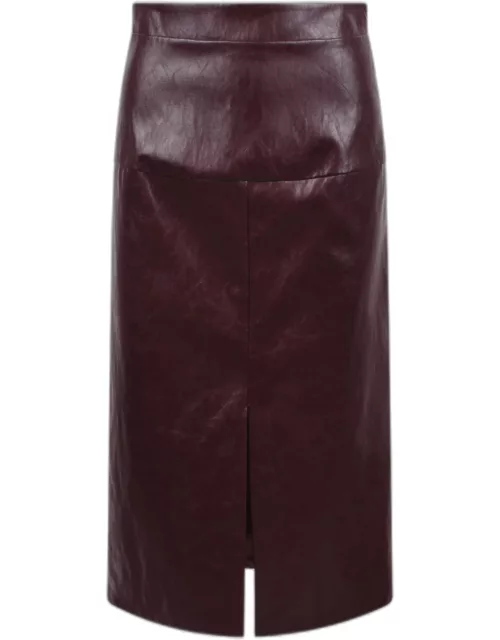 Federica Tosi Faux-leather Midi Skirt