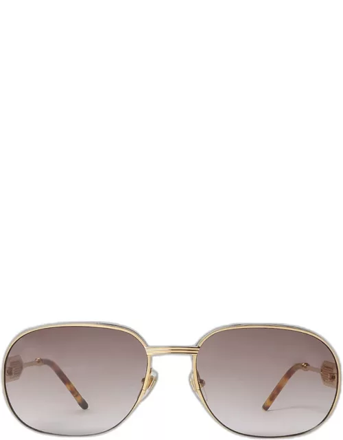 Men's Monogram Metal Square Sunglasse