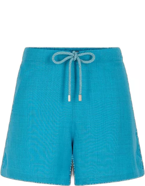 Men Wool Bermuda Shorts Super 120 - Bermuda - Barry - Blue