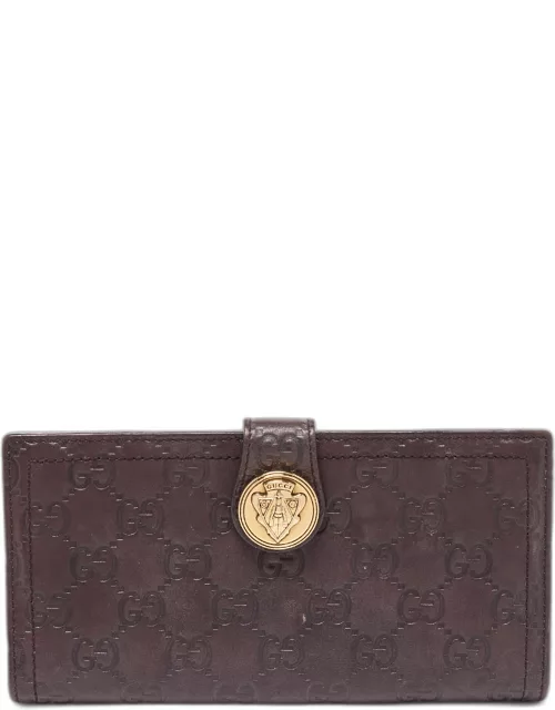 Gucci Brown Guccissima Leather Hysteria Continental Wallet