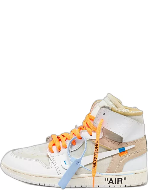 Off-White x Nike White Leather Mesh High Top Sneakers 42