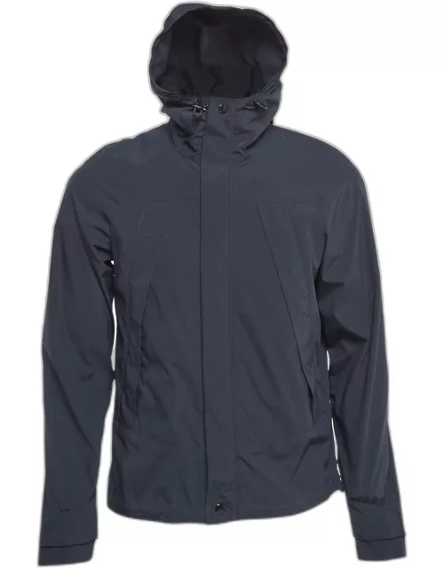 Sandro Navy Blue Synthetic Windy Windbreaker Jacket