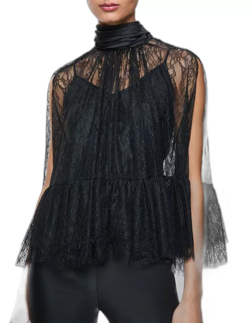 Zenon Lace Cape Top with Cami Lining