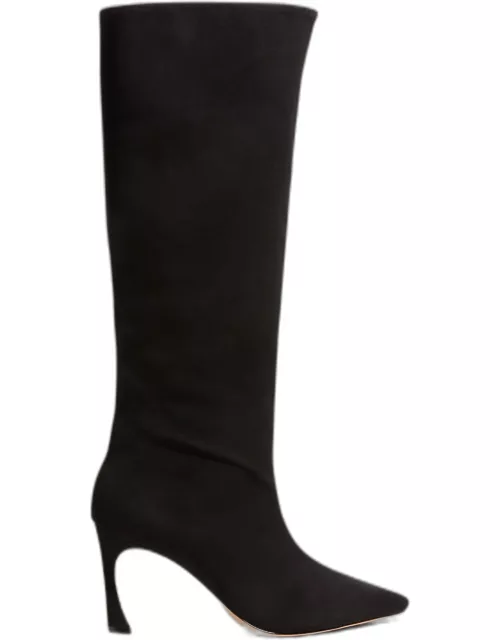 Kyra 85mm Zip Suede Tall Boot