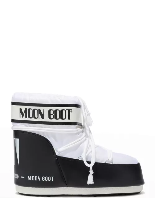 Classic Bicolor Lace-Up Short Snow Boot