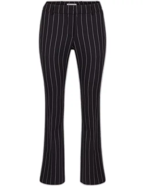 Pinstripe Straight Ankle Wool Pant