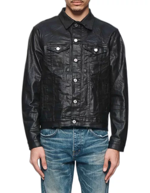 Men's Creased Coated Trucker Jacket