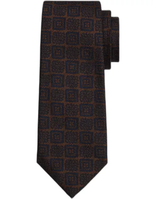 Men's Tonal Medallion Silk Tie